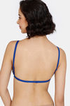 Zivame Beautiful Basics Double Layered Non Wired Full Coverage Backless Bra - Sodalite Blue — thumbnail 4
